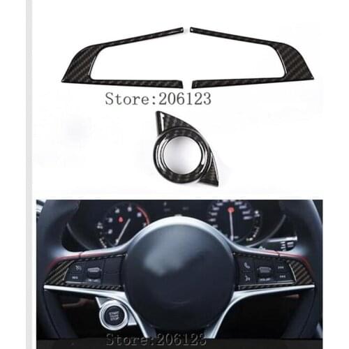Chrome Interior Start Engine Stop Cover Trim Steering Wheel Frame For Alfa Romeo Giulia Stelvio 2017 2018 Car Accessories