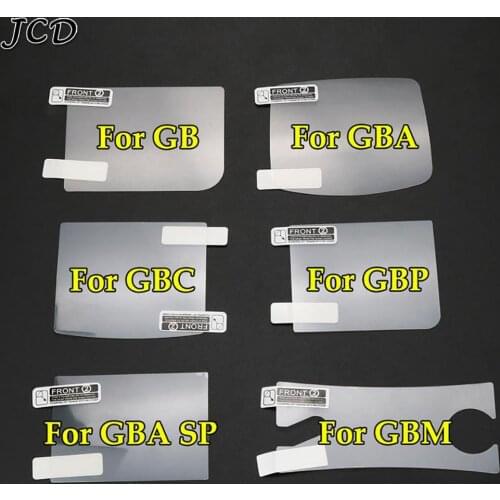 JCD 10PCS Plastic Clear Protective LCD Screen Protector For GB GBA GBC GBA SP GBP GBM Protective Film