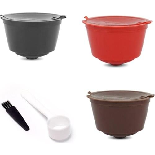 Coffee Capsule Filter Cup for Nescafe Dolce Gusto Refillable Caps Spoon Brush Filter Soft Baskets Pod Coffee Strainer Dropship