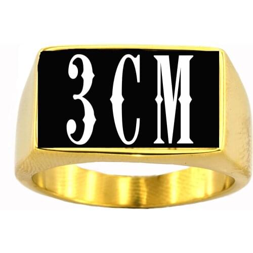 FANSSTEEL Stainless Steel Jewelry Customized 3 Letters Initials Alphabets Numbers Name Rectangle Ring Personalized gift
