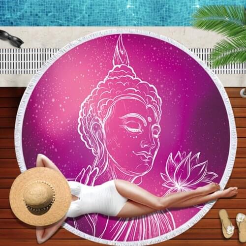 Lannidaa Mandala Boho Buddha Round Beach Towel Astrolabium Microfiber Large Towel toalla de playa serviette de plage strandlaken