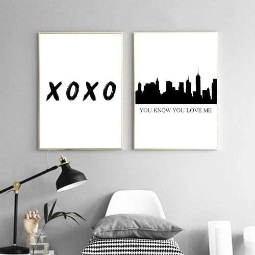 Minimalist Black White City Fashion Quote Poster Canvas Modern Painting Vintage Art Print Wall Picture Living Room Home Decor