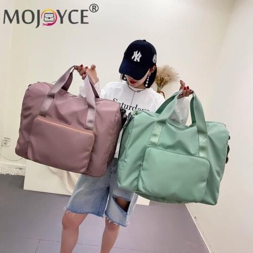 Fashion Unisex Foldable Fitness Travel Luggage Handbags Portable Oxford Cloth Waterproof Large Capacity Shoulder Crossbody Bag