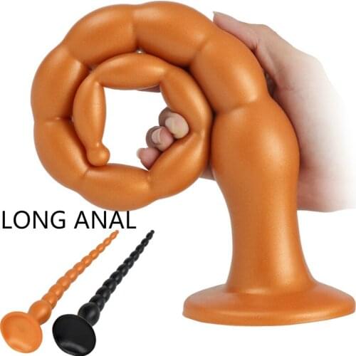 Soft Long Anal Dildo Butt Plug Prostate Massager Anus Dilator Vagina Masturbation Adult Erotic Sex Toy for Women SM Gay Anal Sex