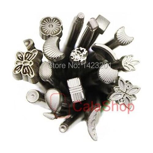 One set 20 pcs Leather Carving Tools Leather Craft Stamps Leather Saddle Making Craft Tools