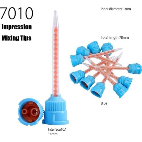 50PCS Disposable Dental Impression Mixing Tips Mixing Tube Silicone Rubber Film Dental Product