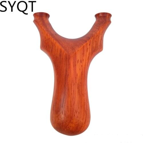Safflower Pear Solid Wood Hunting Competitive Catapult Recurve Wooden Flat Rubber Band Outdoor Slingshot Bow And Arrow Toy