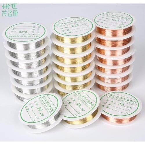 0.2/0.25/0.3/0.4/0.5/0.6/0.8/1.0mm 2-30m Copper Wire Beading Wire Beaded Bracelet For Jewelry Making DIY Jewelry Findings