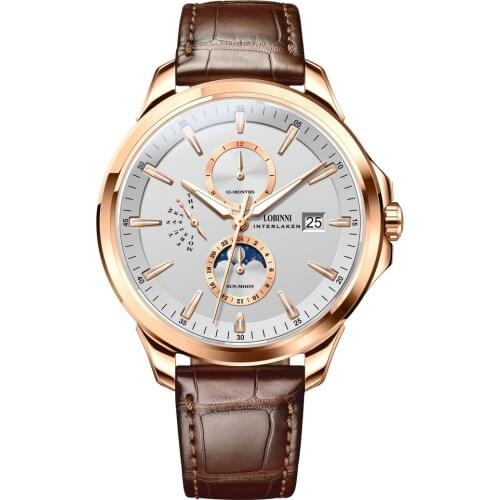 LOBINNI Luxury Watch For Men,Mens Automatic Watches Waterproof Mechanical Wristwatches Switzerland Sapphire Mirror Month Week