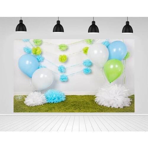 Scopiso Photography Background Childrens Birthday Party Vinyl Balloon Paper Flower Backdrop for Portrait Photo Studio Props