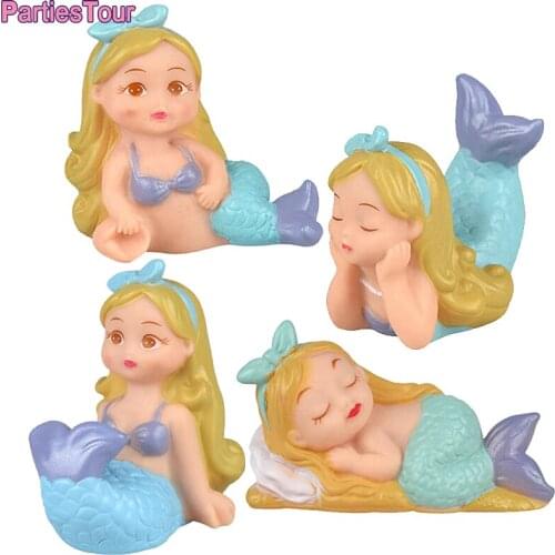 Mermaid Doll Cake Toppers Birthday Cake Decoration for Baby Shower Birthday Party Mermaid Theme Party Wedding Party Supplies