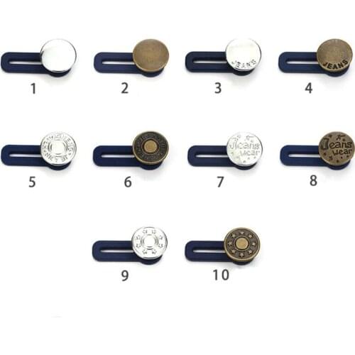 10Pcs/bag Durable Jeans Retractable Button Adjustable Detachable Extended Button Pants Extender for Clothing Pants Use Supplies