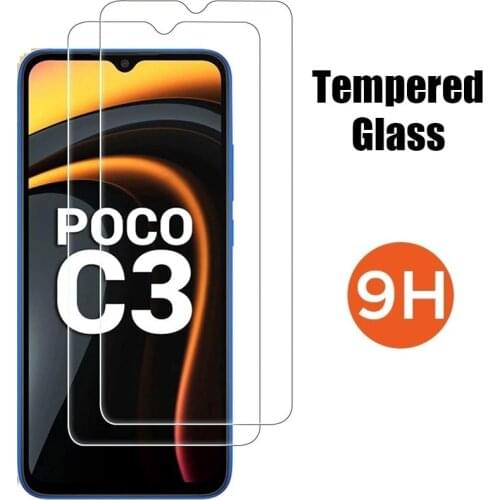 Tempered Glass For Xiaomi Poco C3 M3 M2 F2 Pro Ultra thin Screen Protector Film Redmi Note 8 9 Pro 9s 9A 9C Mi POCO X3 NFC