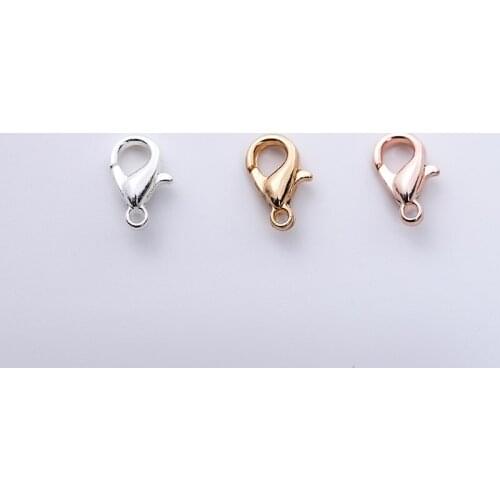 Rose Gold Silver Lobster Clasp Claw Hooks Necklace Accessories Connect Findings Handmade Jewelry Making Component 50pcs/lot