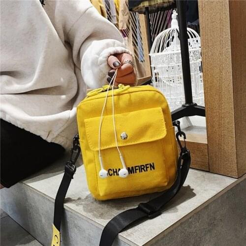 Women Shoulder Bag Canvas Letter Small Square Bag Zipper Fashion Trend Solid Color Handbag Single Shoulder Zipper Messenger Bags