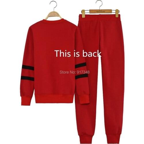Girls Ladies Womens Black or Red Sportwear Set CC Sweatershirts and Pant Autumn Or Spring Sweatshirt Hoodies