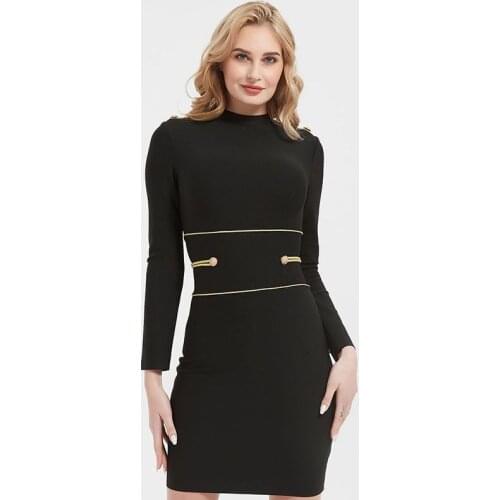 New Arrival Black Women Bandage Dress Long Sleeve O-Neck Sexy Night Out Club Evening Party Mini Bodycon Dress Women Vestidos