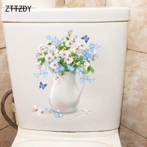 ZTTZDY 19.6CM×24.8CM Fresh Plant Pattern Home Decoration Living Room Wall Stickers Toilet Decals T2-0802