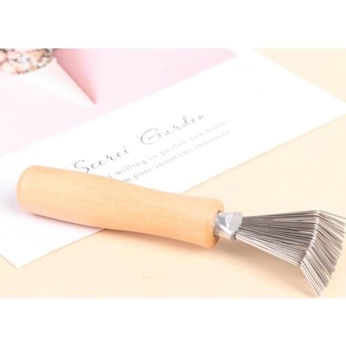 1PCS Wooden Comb Cleaner Delicate Cleaning Removable Hair Brush Comb Cleaner Tool Handle Embeded Tool