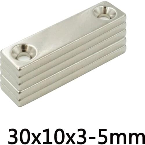 10-100PCS 30x10x3-5mm Powerful N35 Magnets hole 5mm Small Sheet Magnet 30mmx10mmx3mm-5mm Neodymium Magnet 30*10*3-5mm