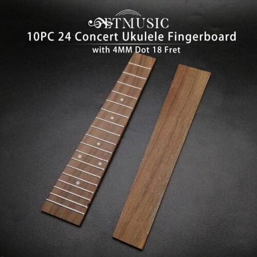 10pcs 24 Concert Ukulele Fingerboard for Ukulele with 4MM Dot 18 Fret Rosewood UK Guitar Fretboard Replacement