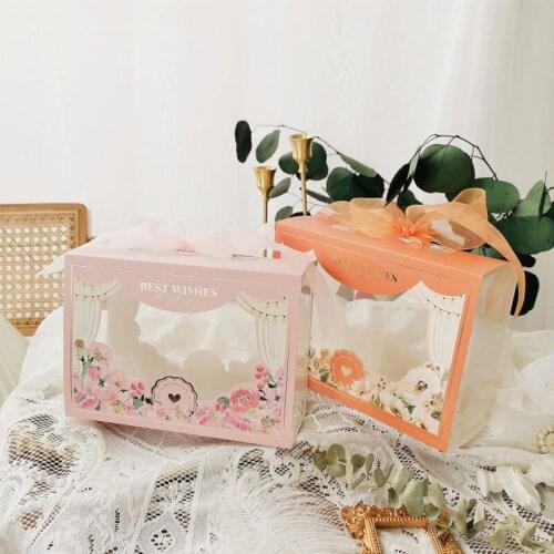 100pcs Cake Boxes Wedding Birthday Chocolate Gift Box Baking Bread Biscuit Candy Baby Shower Decoration Dessert Packaging