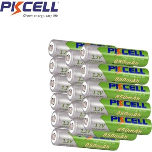 16Pcs PKCELL nimh AAA 850mah 1.2V NIMH Rechargeable Batteries aaa Precharged battery over 1200 times cycles
