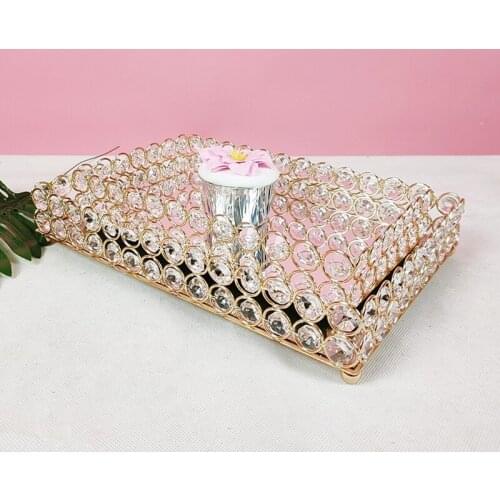 2pcs Square tray mirror tray crystal Wedding Birthday Dessert Cupcake Pedestal Display