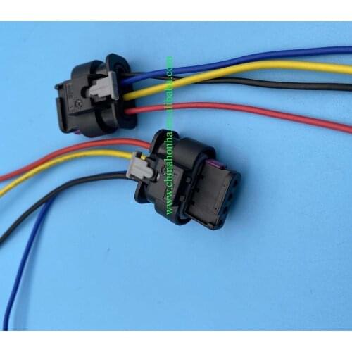 50/100 pcs 4F0 973 704 1-1718645-1 4 Pin female Fuel Injector Intake Pressure Sensor Plug Connector With Pigtail