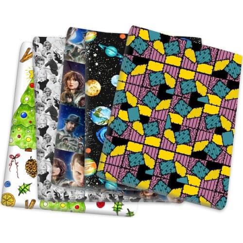 50*145cm Halloween Printed Polyester cotton fabric for Tissue Kids Twill Quilting Fabric High Quality Breathable,1Yc11505