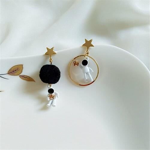 10 pair / lot fashion jewelry accessories new design metal star planet astronauts spaceman earrings women