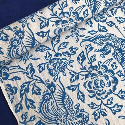 CF650 Phoenix/Peacock Manual Weaving 100% Cotton Fabrics Handicraft Coarse Fabrics For Door Curtain Decoration Table Clothes