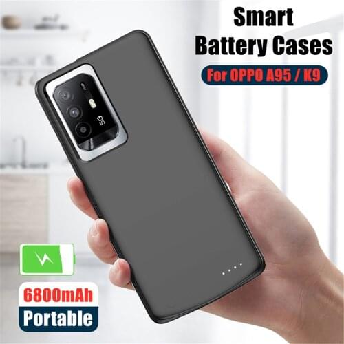 Battery Charger Cases For OPPO A95 5G External Battery Charging Case 6800mAh Shockproof Power Bank Cover For OPPO K9 Power Case
