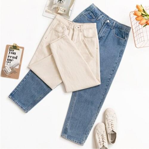 Herfst Plus Size Vrouwen Jeans Hoge Taille Harembroek Vrouw Enkellange Jeans Vriendje Mujer Losse Zachte Comfortabele Denim