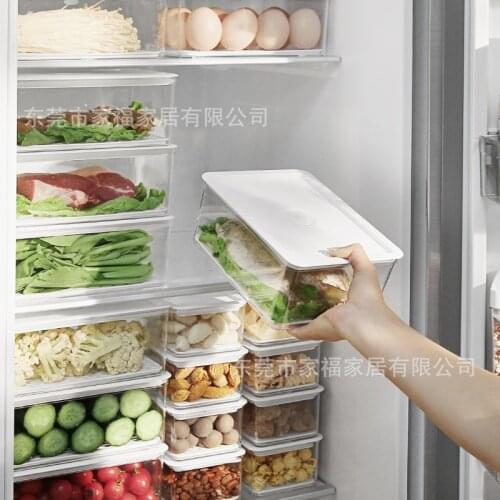 Kitchen Plastic Storage Box Fresh-Keeping Box Refrigerator Fruit Vegetable Drain Crisper Kitchen Food Container storage box