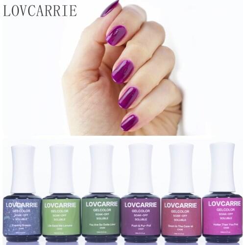 LOVCARRIE Bright Color Gel Polish Semi Permanent Vernis UV Gel Varnishes Neon Rose Red Gellak 15ML Manicure Nails Art Varnish