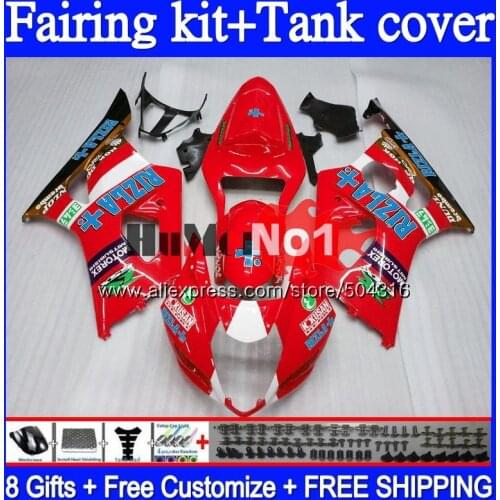 +Tank For SUZUKI GSX R1000 GSXR-1000 GSX-R1000 GSXR1000 K2 67MC.151 K3 GSXR 1000CC 1000 CC 03 04 2003 2004 RIZLA red Fairings