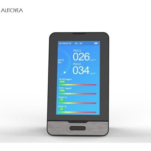 Multifunctional Air Quality Monitor PM2.5 PM1.0 PM10 HCHO TOVC AQI Temperature Humidity Meter Intelligent Gas Detector