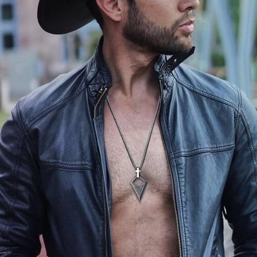 Men Necklace Stainless Steel Hammer Geometric Design Unique Pendant for Male Vintage Jewelry