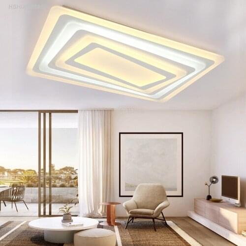 New ultra - thin rectangular living room ceiling lamp stepless dimming LED acrylic square bedroom study Ceiling lightsAC90-240V