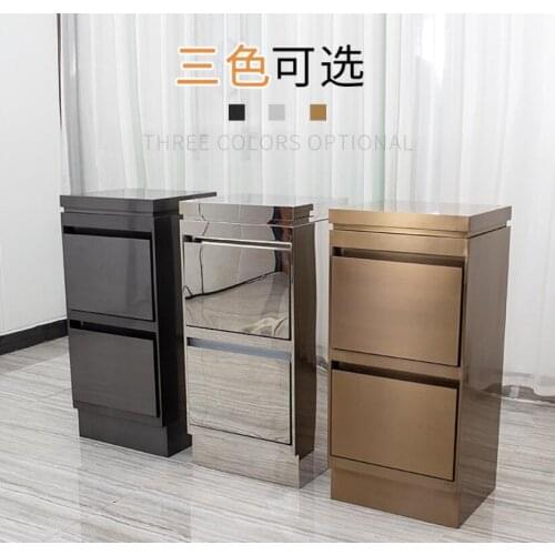 Barber shop tool cabinet stainless steel beautiful trolley double-sided cabinet hair salon special toolben storage