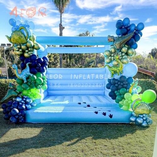 Pastel blue bounce house bouncy castle for wedding/white jumping castle/white bouncy castle