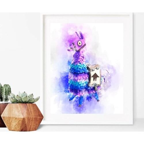 Hot Competitive Shooting Game Poster Llama Wall Art Canvas Painting Nordic Posters And Prints Wall Pictures For Room Decor