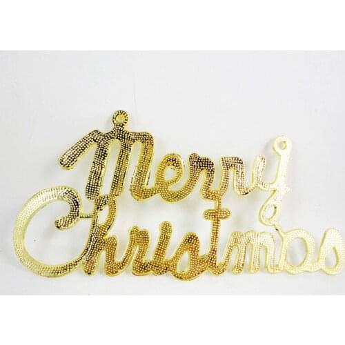 Navidad Christmas Large-scale Chrismas Tree Decoration Supplies Dress Up Pendant English Merry Christmas Card Window Sticker