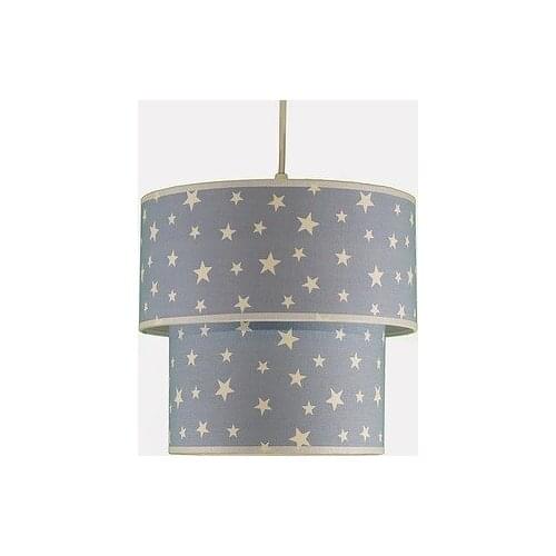 Senay Lightning, Children Room Double Cylinder Fabric Chandelier-Blue Star