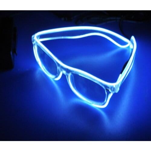 Halloween Decoration El Wire Fashion Neon LED Light Up Shutter Shaped Glow Rave Costume Party DJ Bright Glasses 5ZHH045