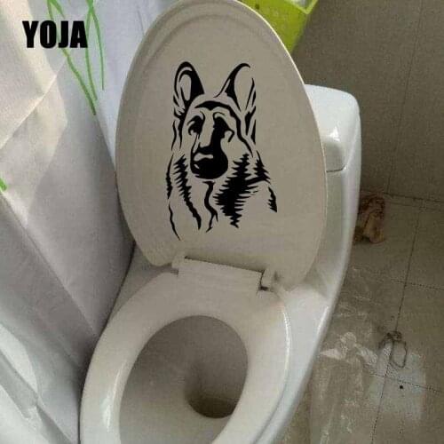 YOJA 14.6X23.7CM Creative Bedroom Home Decor Wall Sticker Toilet Decal Funny Animal Alsation Dog T5-1650