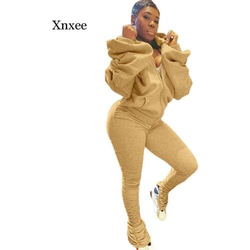 Spring and Autumn Womens Stand Collar Sports Jacket Loose Sweatpants Jogging Sportswear Two-Piece Set