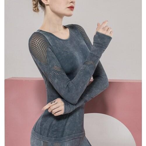 Women Breathable Yoga Sport T-Shirts Gym Sportswear Fitness Girls Long Sleeve Running Shirt Quick Dry Yoga Shirts