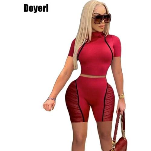 Summer 2 Piece Shorts Set Women T Shirt Crop Top and Shorts Suit Sexy Two Piece Night Party Club Outfits for Women Matching Sets
